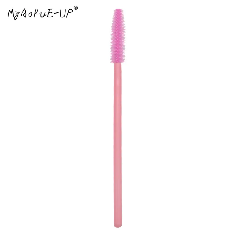 50pcsSilicone brush Одноразовая нейлоновая тушь для ресниц палочки для наращивания ресниц силиконовый аппликатор для ресниц микрощетки набор инструментов для макияжа - Handle Color: 50pcsSilicone brush