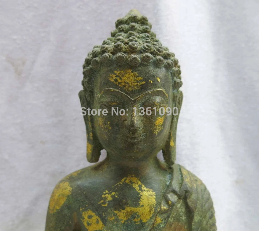 xd 00594 9' China bronze gild carved Buddhism apothecary Medicine Buddha Sculpture Statue |