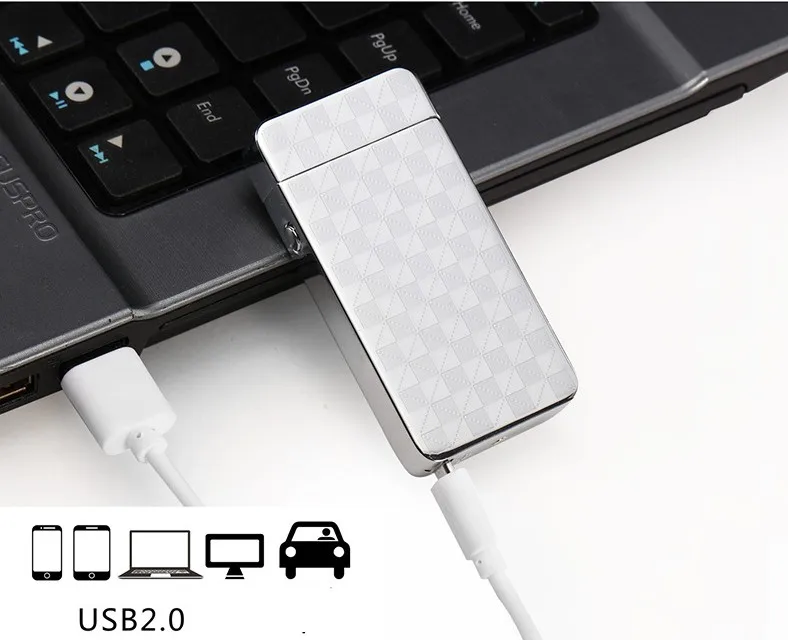 Новинка USB-зажигалка двойная лампа перезаряжаемая перекрестная Электронная