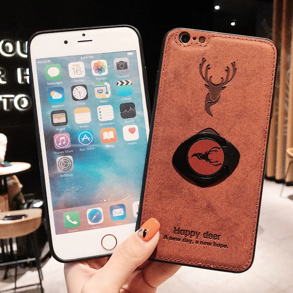 For vivo v11i v7 plus Z3i case cloth 3D Pattern Cute Deer TPU PC soft phone Case Magnetic Kickstand ring Car bracket |