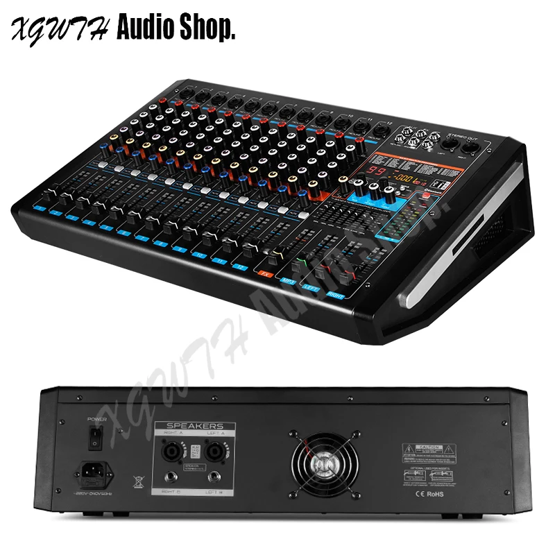 750 Вт + DJ Караоке 12 канальный цифровой звуковой усилитель Миксер с Bluetooth USB 99