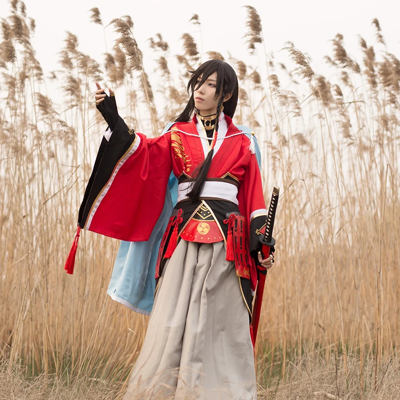 Игра Touken Ranbu Online Izuminokami Kanesada Косплей Костюм Полный комплект Самурайское Кимоно
