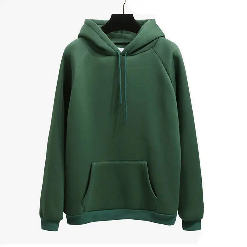 05green Zuolunouba, Зимние Повседневные Флисовые женские толстовки с капюшоном, толстовки с длинным рукавом, желтые пуловеры для девушек, свободные женские плотные пальто с капюшоном - Цвет: 05green