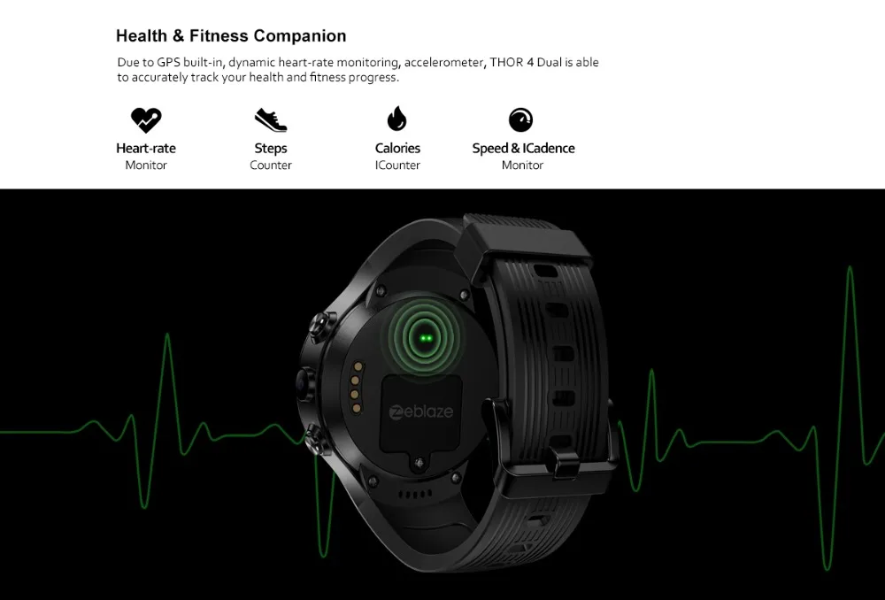 Новинка, Смарт-часы Zeblaze THOR 4 Dual 4G, телефон 1,4 МП, двойная камера, Android, часы, дюймов, AOMLED, gps/ГЛОНАСС, 1 ГБ, 16 ГБ, Смарт-часы для мужчин