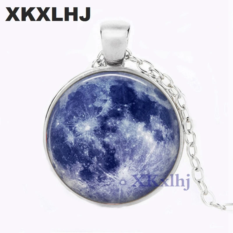 XKXLHJ стеклянные круглые ожерелья 8 Разных голубых мятных зеленых лунных ожерелий
