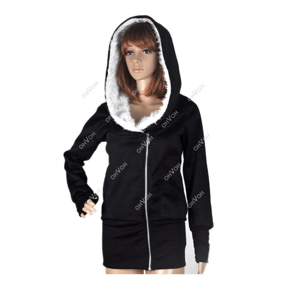 HOT Women Hoodie Coat Jacket Zip Sweatshirt Long Winter Outwear Top | Женская одежда