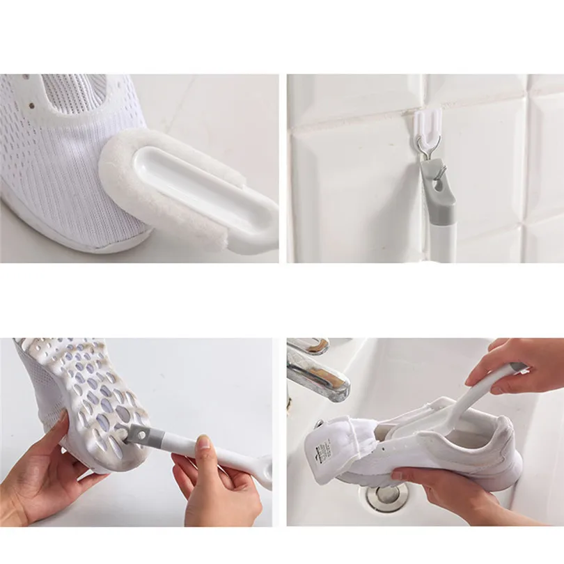 1 шт. изогнутая длинная ручка полезная щетка из микрофибры для обуви прочные