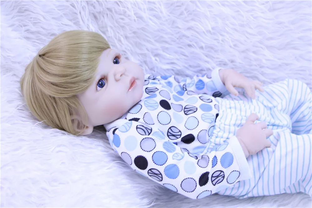 22 23 дюйма Boneca Bebe Кукла реборн 55 см полная силиконовая кукла для мальчика ребенка