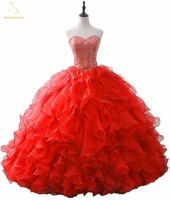 bealegantom swettheart ball gown yellow red quinceanera dresses 2019 beaded lace up for 15 years vestidos de 15 anos qa1427