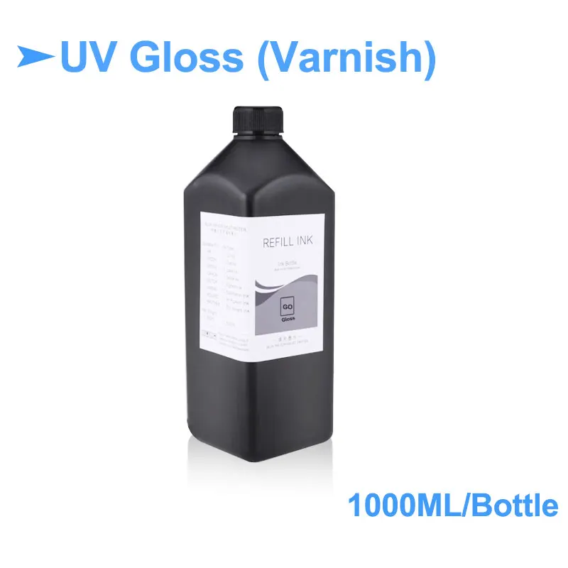 1000 мл/бутылка светодиодный УФ чернила для Epson L800 L805 L1800 R290 R330 1390 1400 1500 4800 Вт 4880 7800 7880 УФ принтер чернила УФ чернила для Epson - Цвет: Gloss(Varnish)-1L