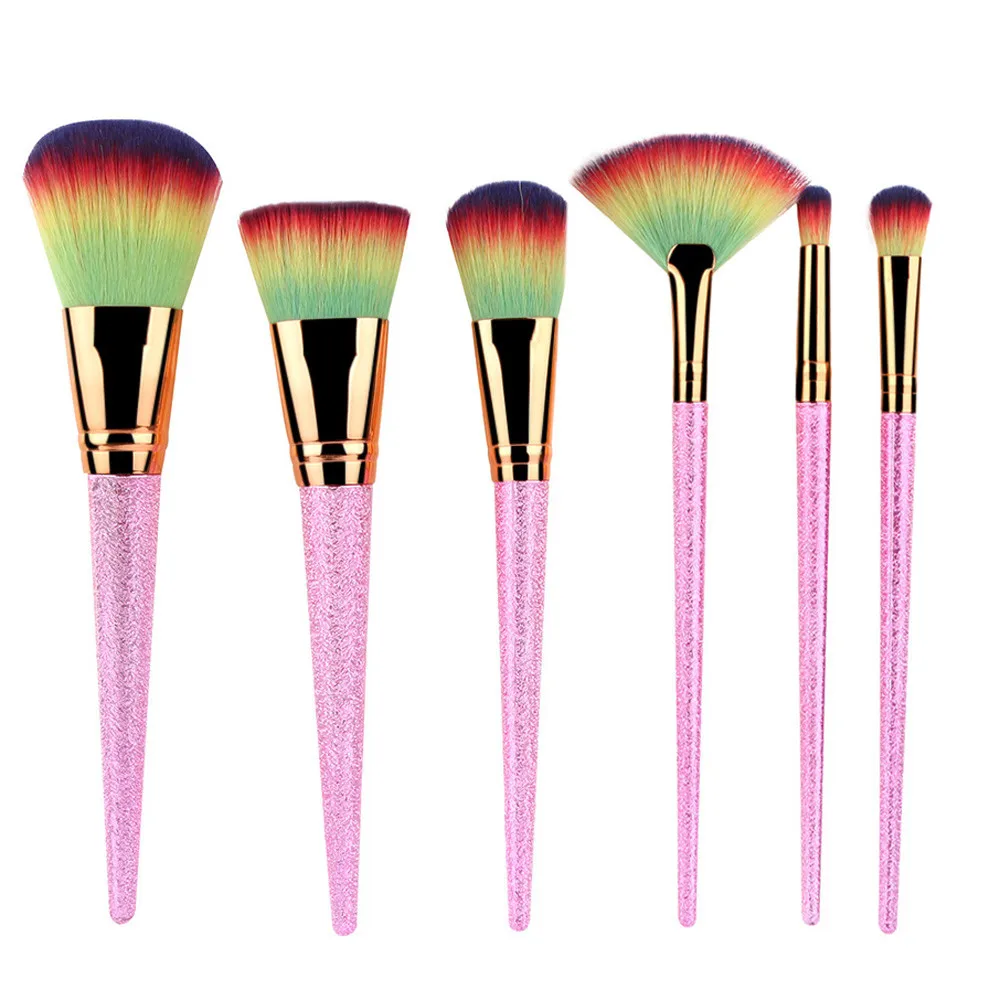 brochas maquillaje 6Pcs women fashion pink professional Makeup Brushes Set Foundation Powder Eyeshadow Eyeliner Lip Brush Tools | Красота и