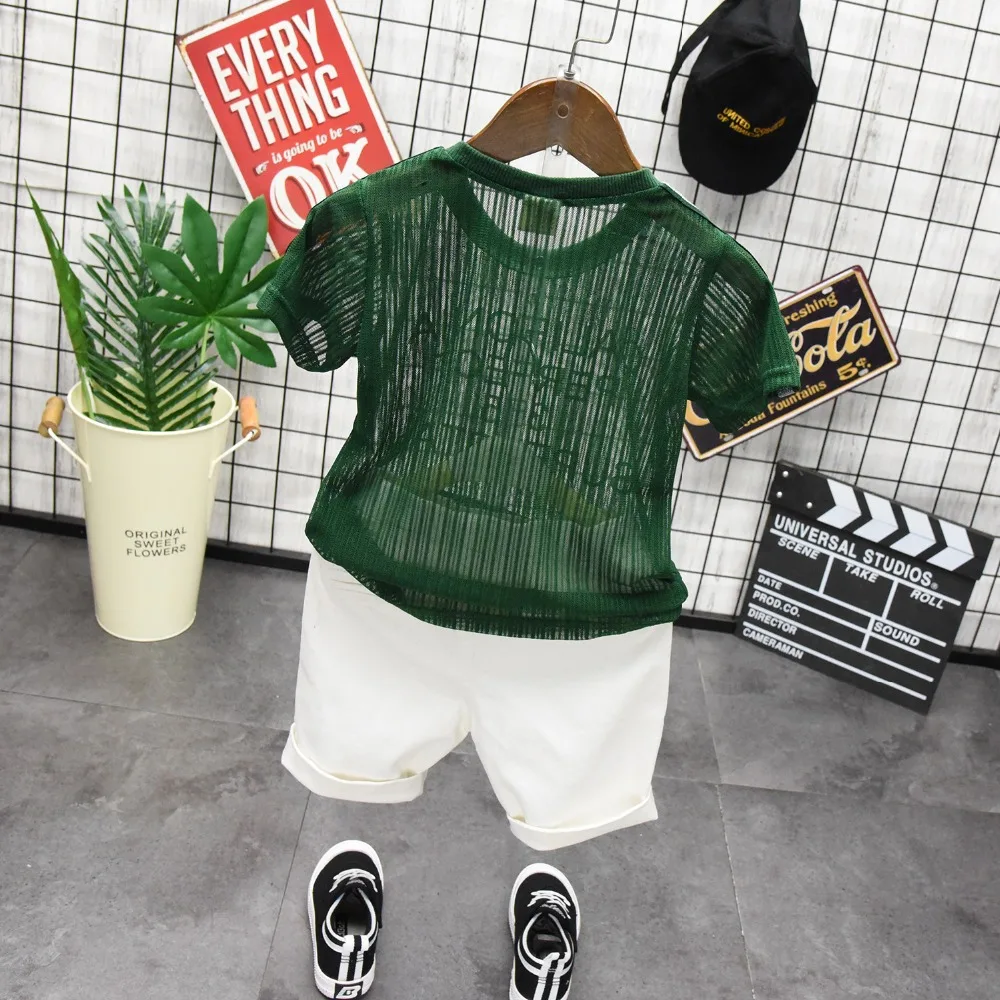 2019 Retail Children's clothing short-sleeved T-shirt suit 2018 new 2-3-4-5-6-7 years old boy summer two-piece tide 4 |