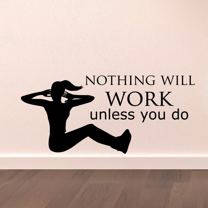 

Мотивационная личность со слоганом, настенная аппликация, спортивный плакат для фитнеса, съемные виниловые настенные наклейки, декор для с...