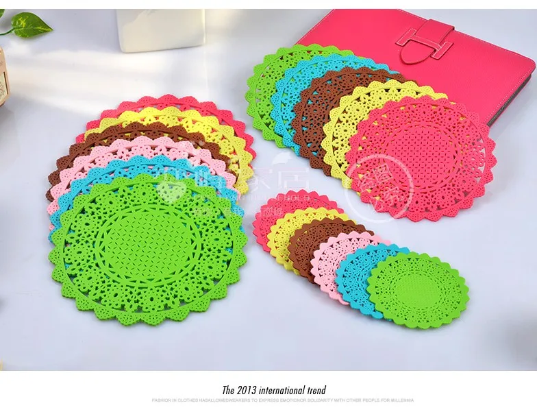 

12 PC/LOT Pattern Hollow cup mat insulation pads European creative gift Coasters