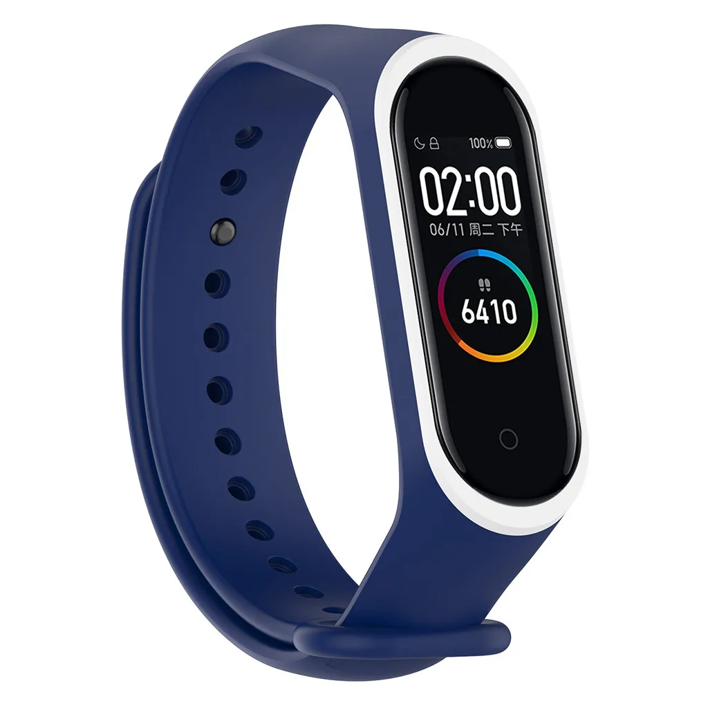 Ремешок Correa для Xiaomi Mi Band 4 спортивный мягкий силиконовый двухцветный браслет