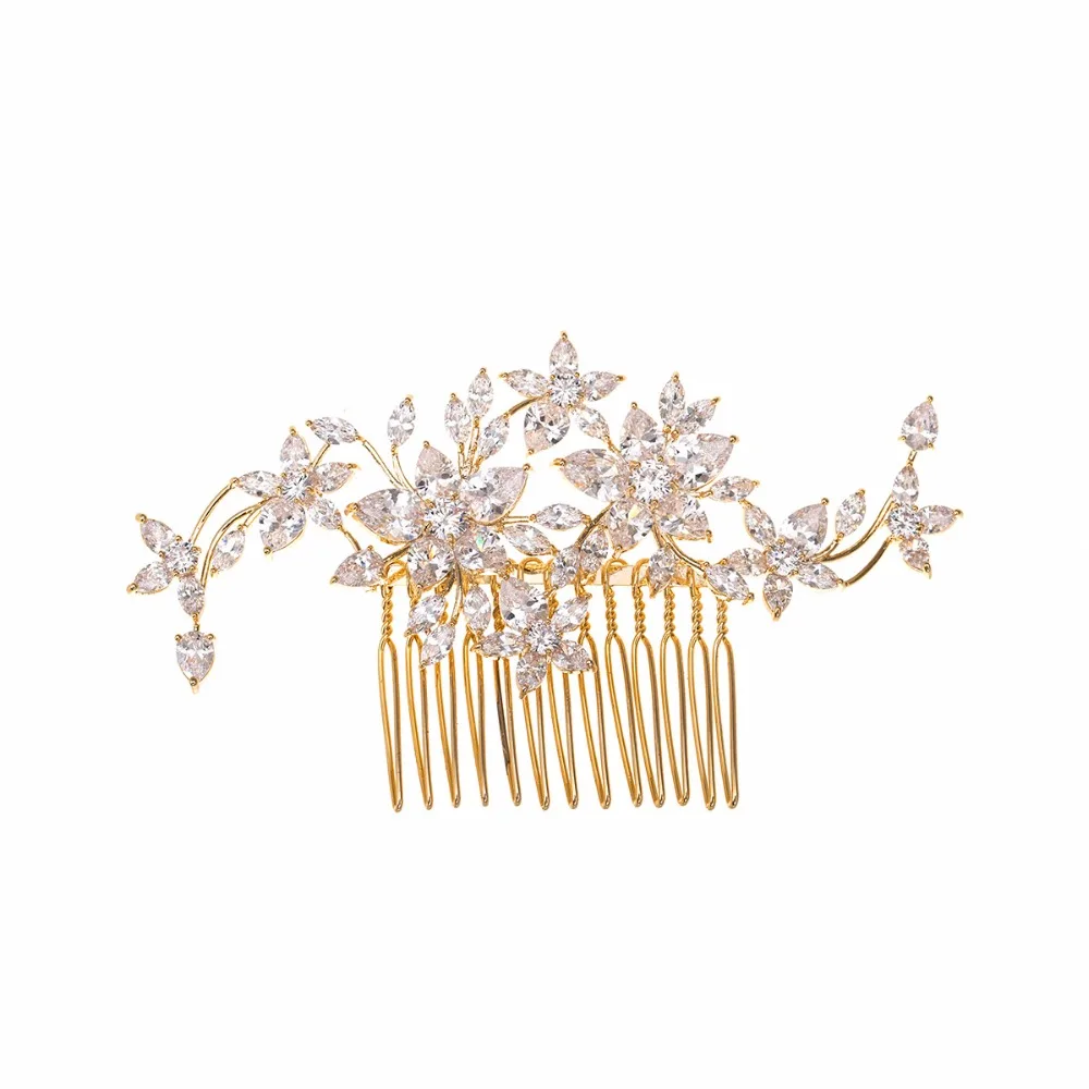 

wedding accessories for hair Zircon Micro insert wedding comb flower jewelry
