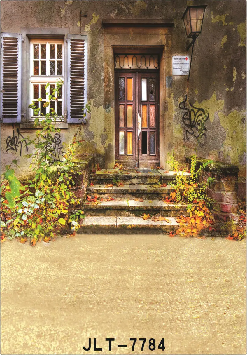

Backgrounds for Photo Studio Photography Shabby Chic House Door Courtyard Computer Printed Photo Backdrops for Wedding Children