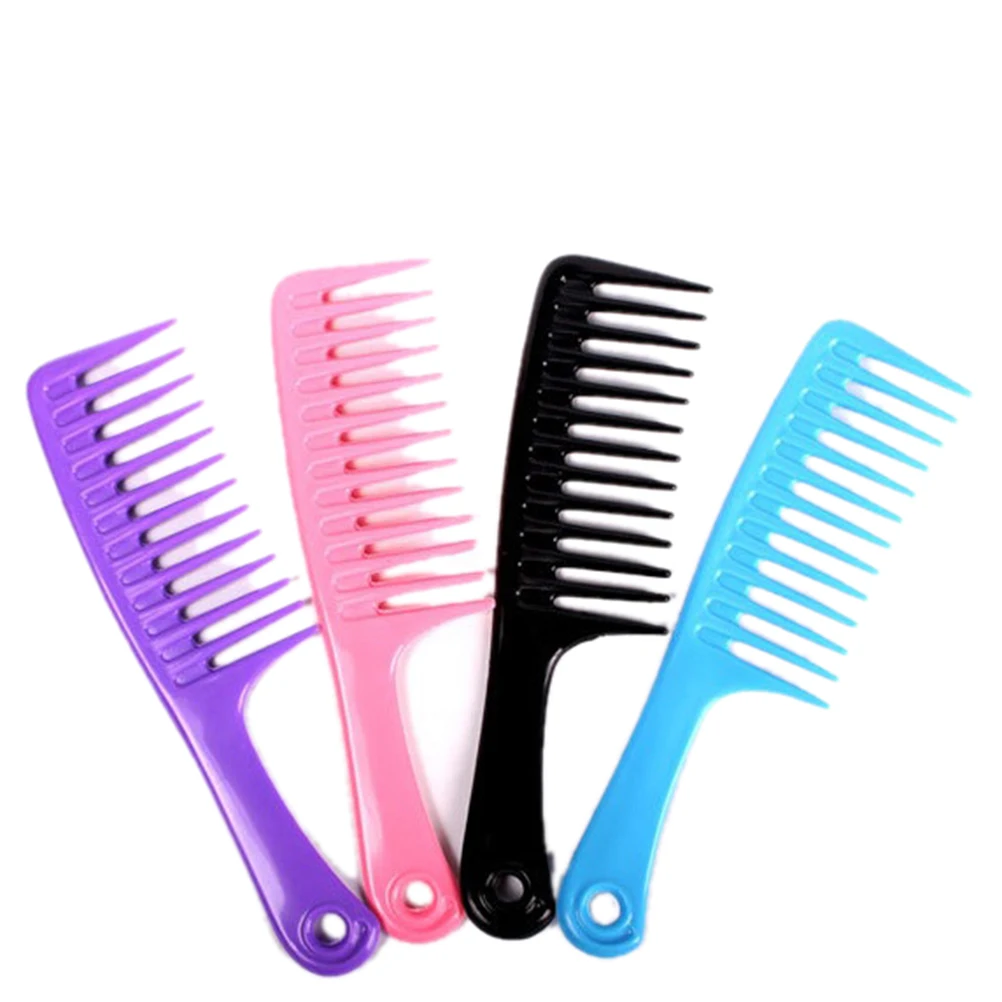 

1Pcs Random Color 23.8CM Hair Combs Hairstyle Wide Tooth Plastic Handgrip Barber Hairdressing Haircut Styling Tools