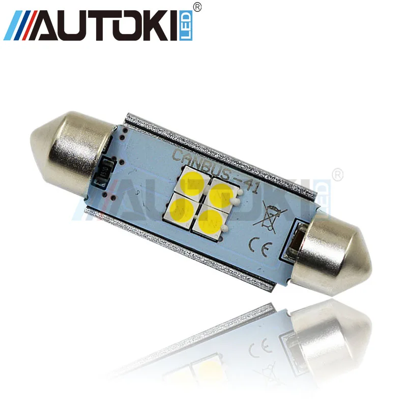 Бесплатная доставка Canbus двухконцевая Светодиодная лампа 3030 4SMD 28 мм 31 36 39 41 44