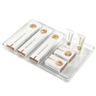 Большой прямоугольник, переработанный акриловый люцит, Сервировочные подносы и подносы для использования в помещении и на открытом воздухе YAC006