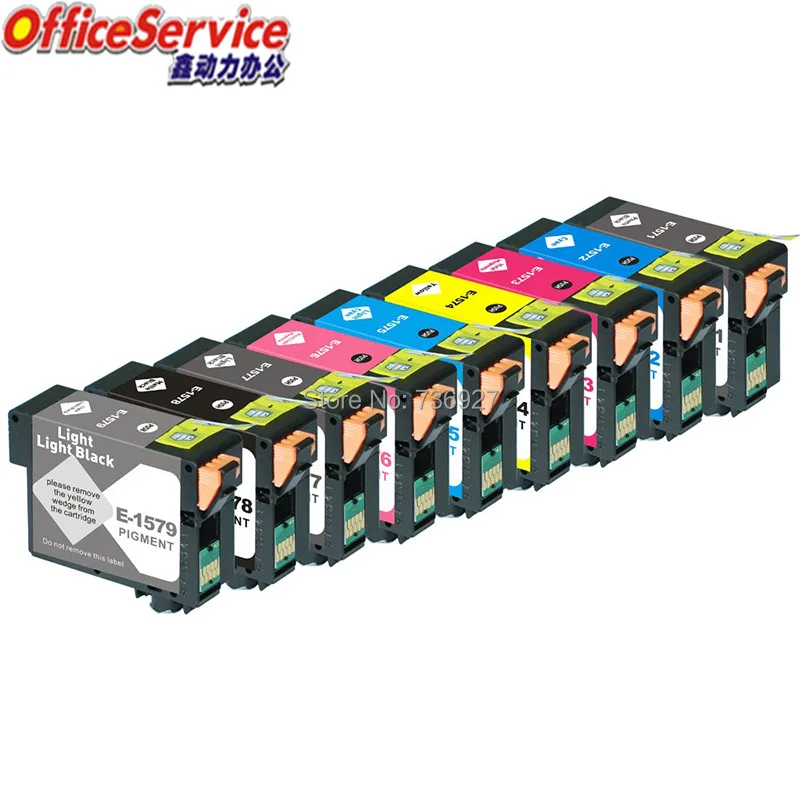 

Compatible ink Cartridge T1571 T1572 T1573 T1574 T1575 T1576 T1577 T1578 T1579 For Epson STYLUS PHOTO R3000 printer