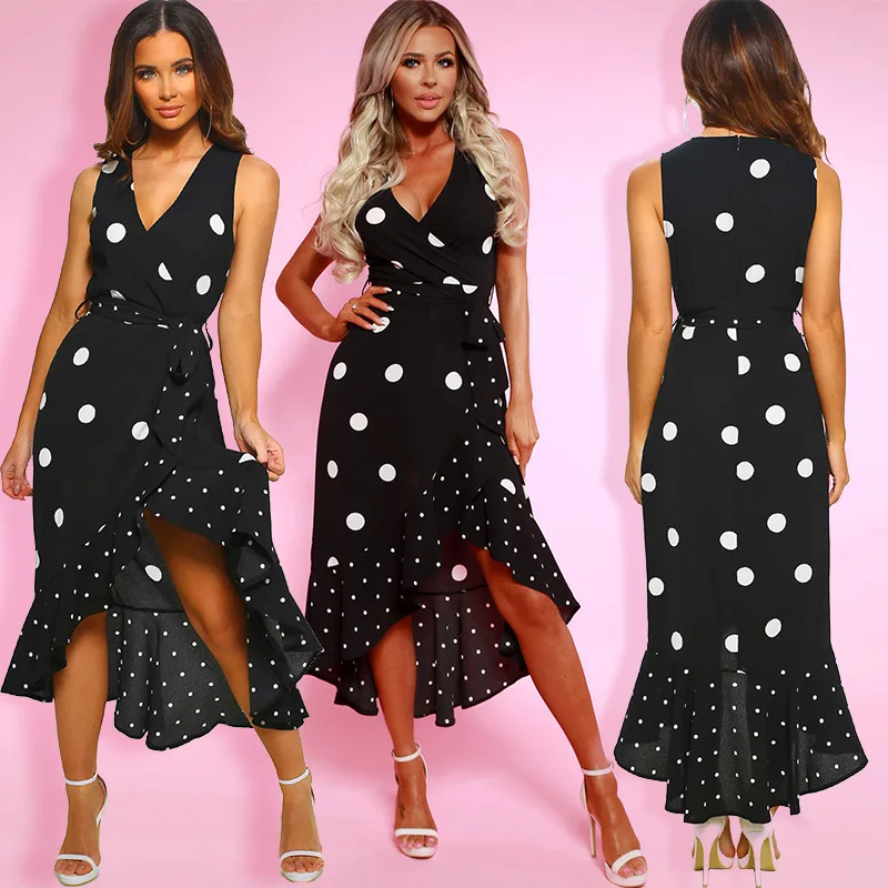 Женские платья миди с v образным вырезом без рукавов открытой спиной принтом в