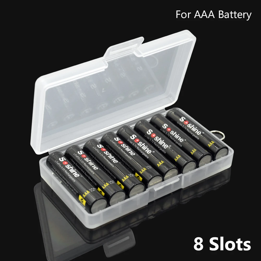 

Hard Plastic Case Holder Storage Box Cover for 2x 4x 8x AA AAA Battery Box Container Bag Case Organizer Box Case with Clips