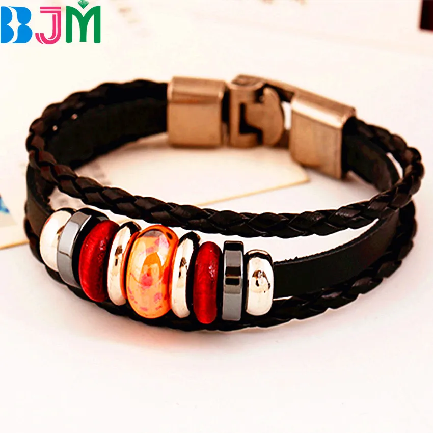 Bracciali Донна кожаный браслет Нержавеющая сталь наручники и мягкий цветок