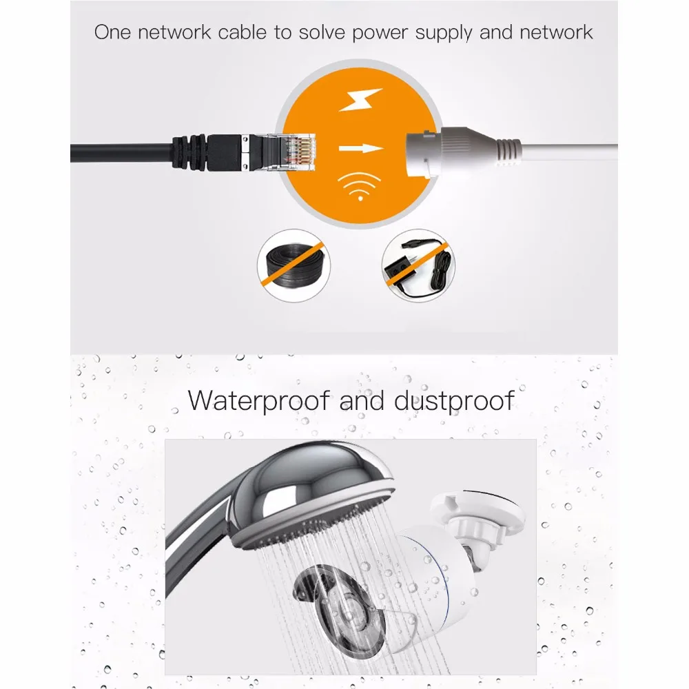 AZISHN 48V POE IP камера безопасности 3.0MP 2304x1296 Onvif Обнаружение движения RTSP ИК светодиоды