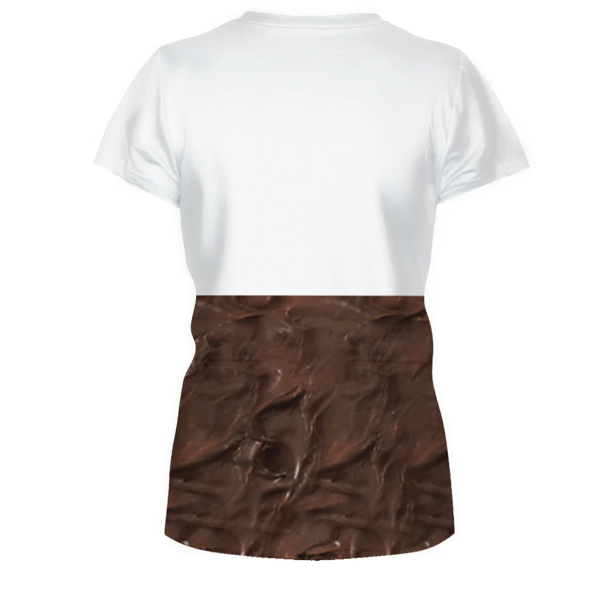

2019 Men/Women Short Sleeve Summer funny creativity chocolate cream printed 3D T-shirt Tops Tees Size S-3XL NA268