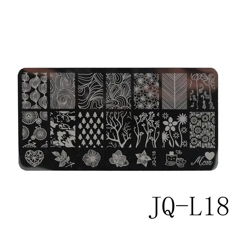 JQ-L18 WUF 12x6 см из нержавеющей стали красивые цветочные кружевные изображения для дизайна ногтей DIY принтер изображений маникюрные трафареты для штамповки ногтей пластины Шаблоны - Цвет: JQ-L18