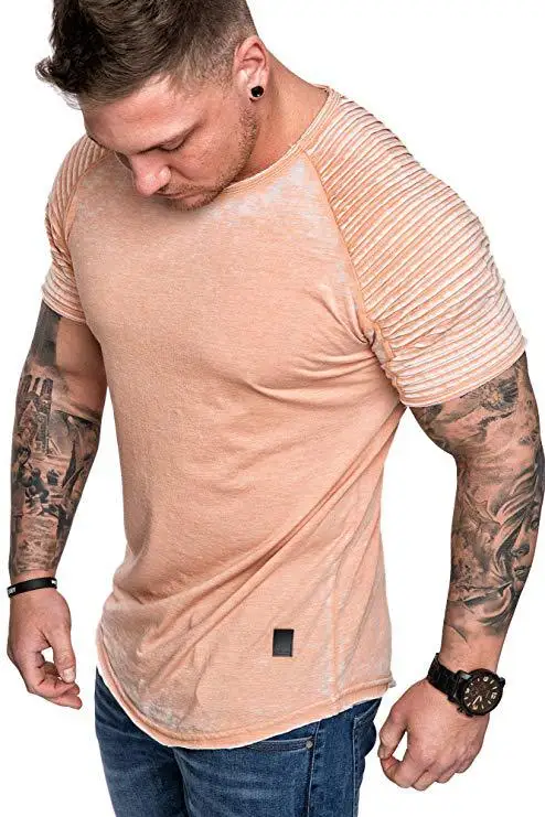 

MRMT 2021 Brand New Summer Men's Casual Wrinkle Pure Color for Male Casual Fashion Short-sleeved Tops