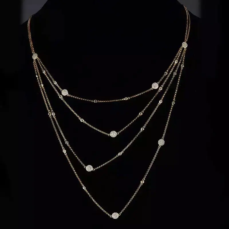 Цепочка с кольцом из фианита украшение для свадьбы или вечерние ринки однотонное