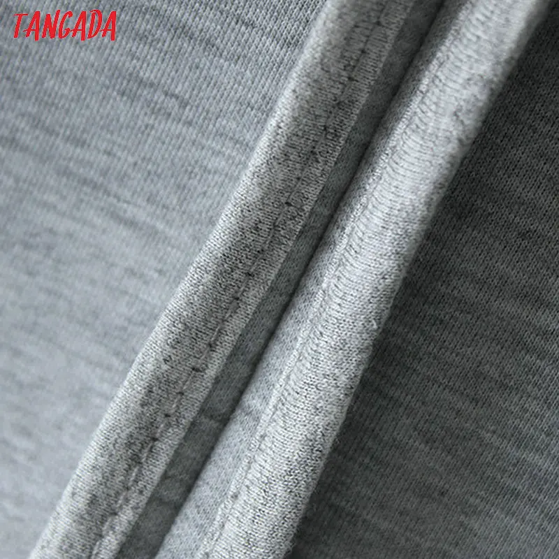 Tangada женская толстовка женский свитшот серый свитшот серая толстовка базовый свитшот с длинными рукавами аппликация сердечки дизайнерский свитшот теплая толстовка YD185
