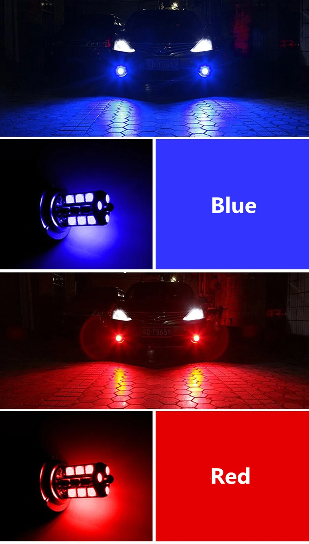 2 шт. H11 RGB светодиодный авто фары 5050 27 противотуманная фара SMD лампочка фары с пультом дистанционного управления Управление автомобиля Стиль