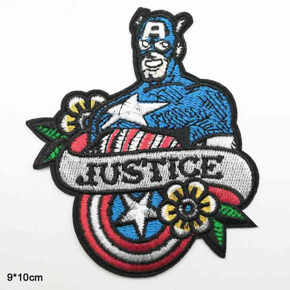 mei guo dui zhang Superheros Justice Avengers Халк Железный человек Капитан Черная пантера клеящиеся утюгом украшения нашивки для одежды - Цвет: mei guo dui zhang