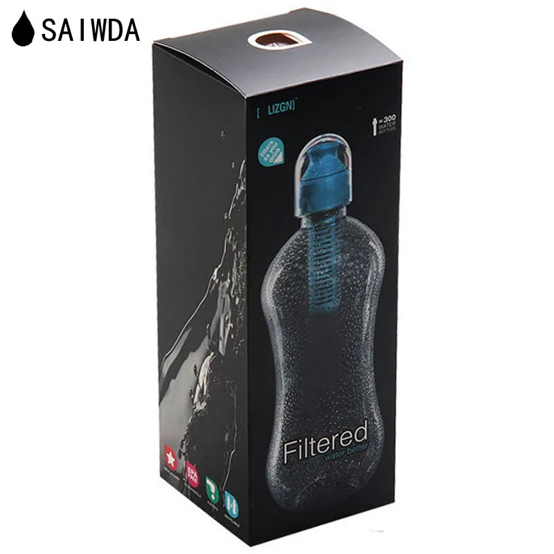 SAIWDA модные фильтр прозрачный чайник угольный бутылка воды Спорт на открытом