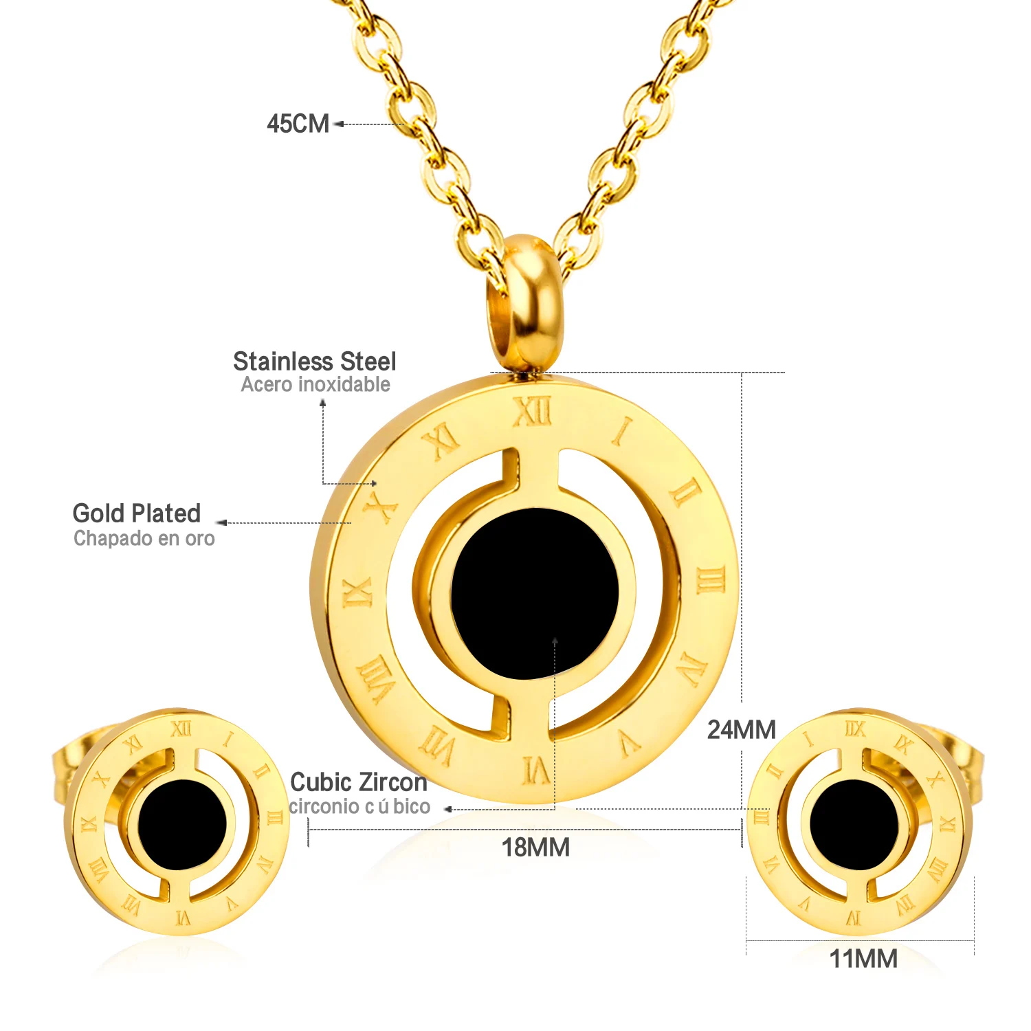 Роскошная бижутерия для женщин 2020 из нержавеющей стали круглый Римский номер