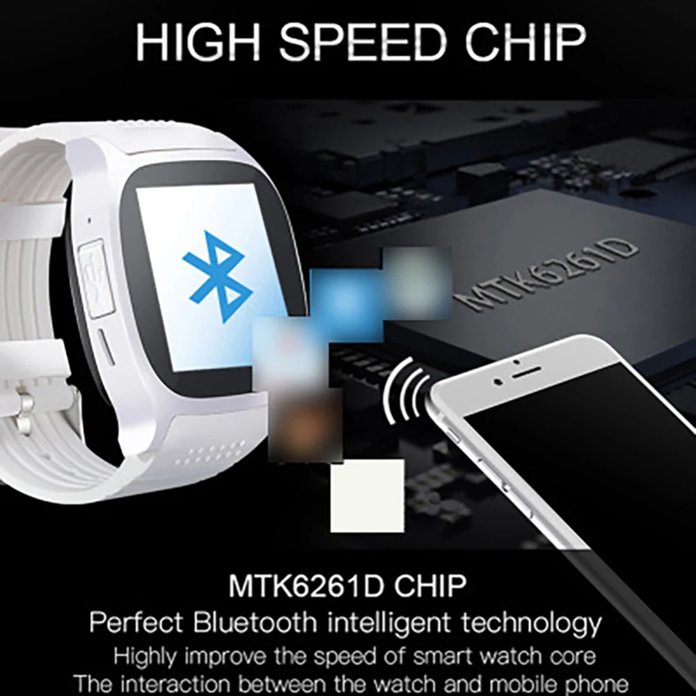 Спортивные умные часы с Bluetooth Роскошные наручные M26 циферблатом SMS напоминанием