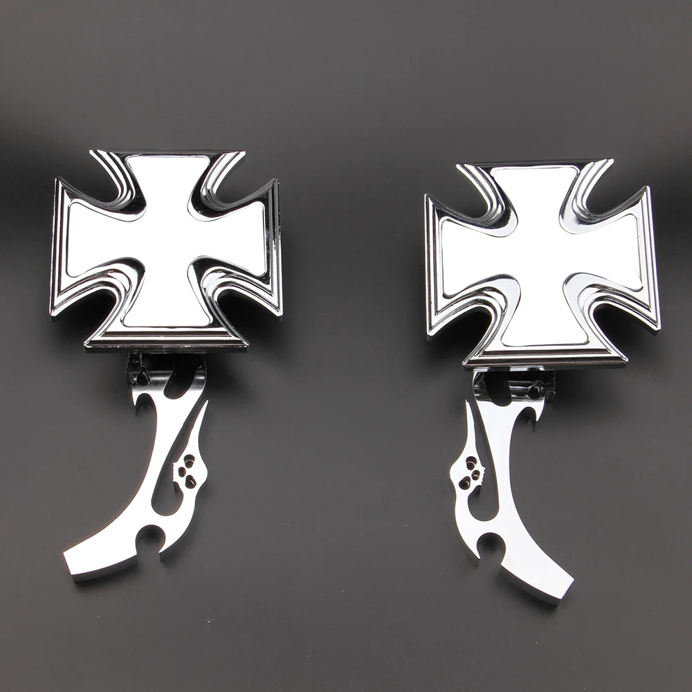 Зеркало на заказ из сплава для мотоцикла Maltese Cross Harley Honda Kawasaki Suzuki Yamaha All Cruiser Bikes