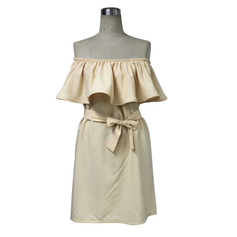 Платье женское повседневное без бретелек с вырезом лодочкой S2699|fashion women dress|women