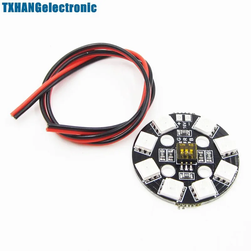 Оптовая продажа интегральных схем Matek RGB5050 LED X6 12V круглая лампа пластина 7 видов