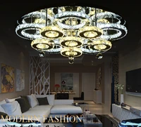 new arrival modern led ceiling lights for living room dia800h150mm lustres crystal lamp with remote control