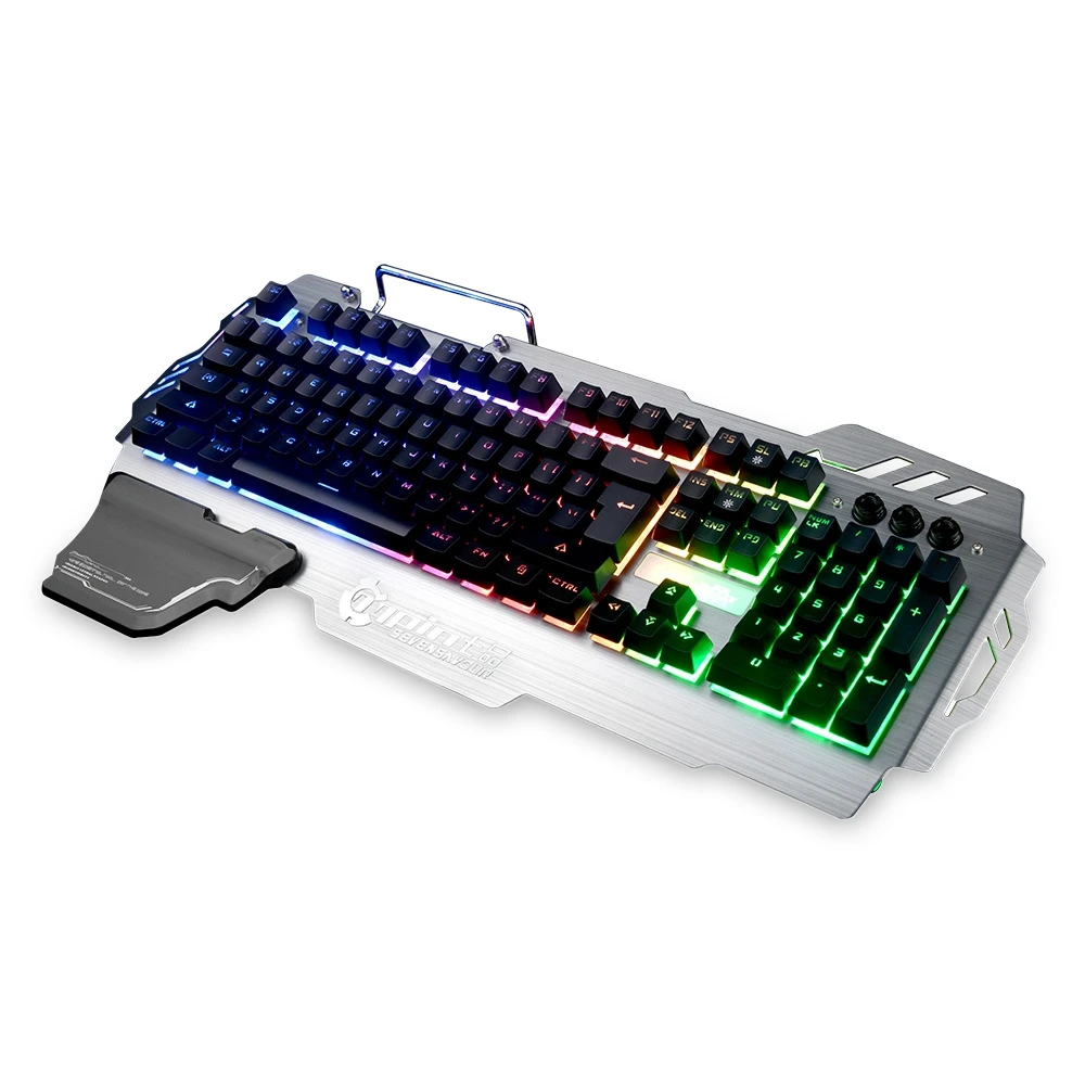 7pin PK900 104 ключей проводной Механическая игровая клавиатура синий переключатель LED