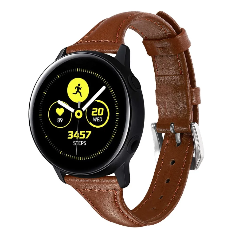 20 мм кожаный ремешок для часов для samsung Galaxy Watch активный ремешок из натуральной кожи ремешок для Galaxy Watch 42 мм механизм Спорт 93005