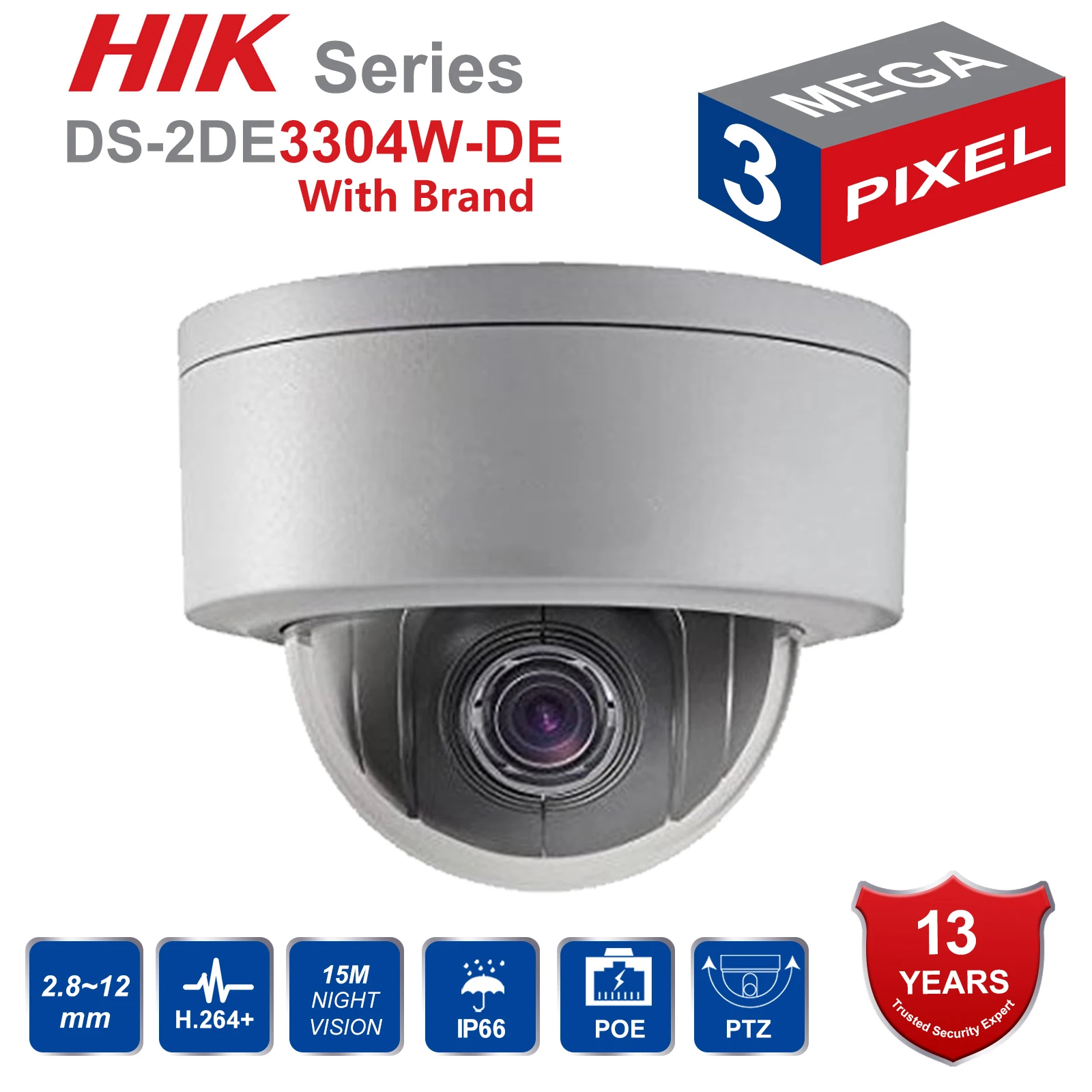Hik оригинальная PTZ IP камера DS 2DE3304W DE 3MP Сеть мини купольная безопасности 4X 2 8 ~ 12 мм
