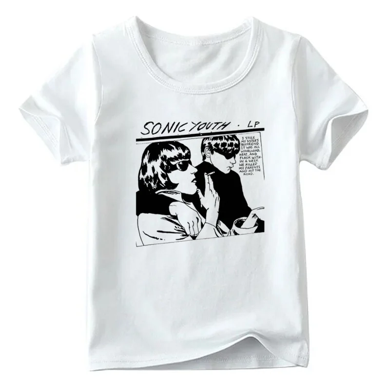 Sonic Youth Goo/Классическая Детская футболка в стиле рок летние белые топы с короткими