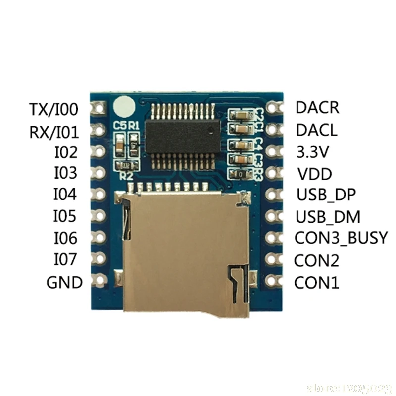 XY V17B голосовой модуль последовательного управления MCU IO контроль SD/TF карта MP3