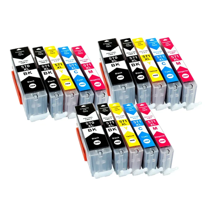 Pgi-570xl PGI570 570xl PGI-570 CLI-571 совместимый чернильный картридж для принтера Canon принтерам PIXMA MG5750 MG5751 MG5752 MG5753 MG6850 принтер - Цвет: PGI570 3SET