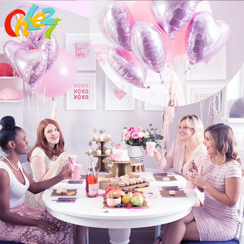10Pcs/Lot Wedding Helium Balloon Pink Rose Gold Heart Foil Balloons Happy Birthday Party Decoration Anniversary Christmas Ballon | Дом и сад
